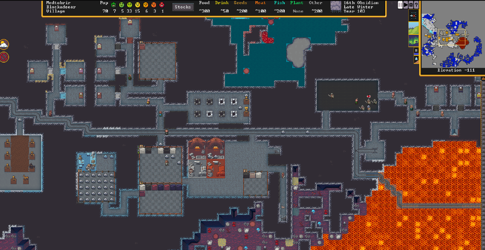 Tela de história e lendas gerada em Dwarf Fortress