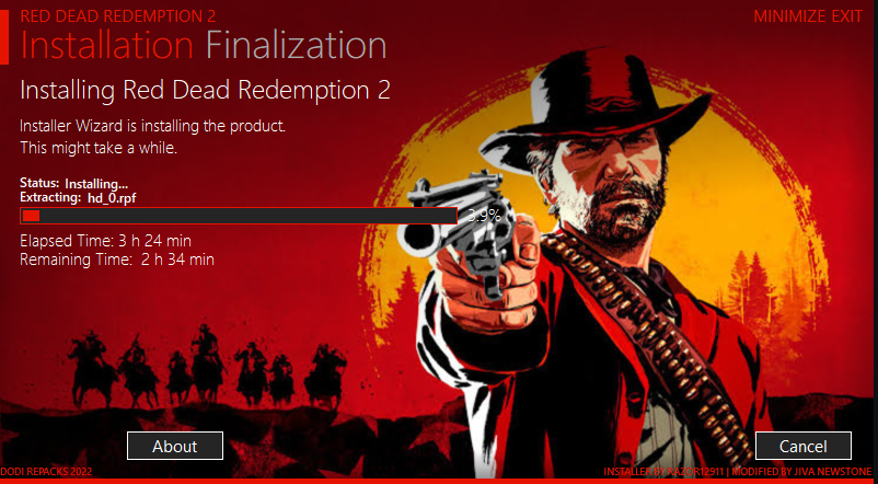 Interface do instalador DODI Repacks