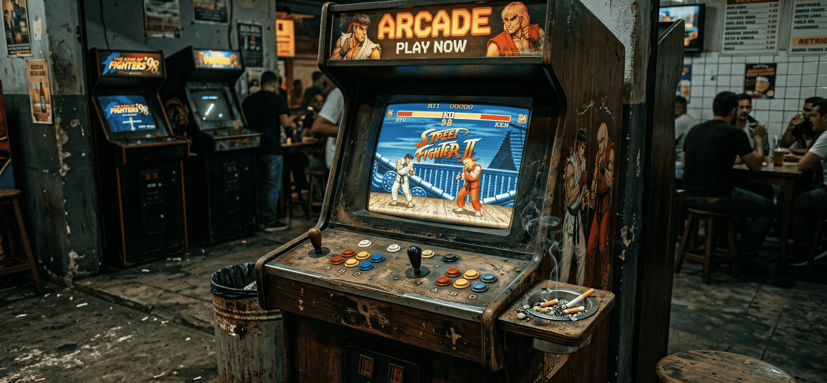 Gabinete de madeira clássico com tela de tubo e cinzeiro acoplado