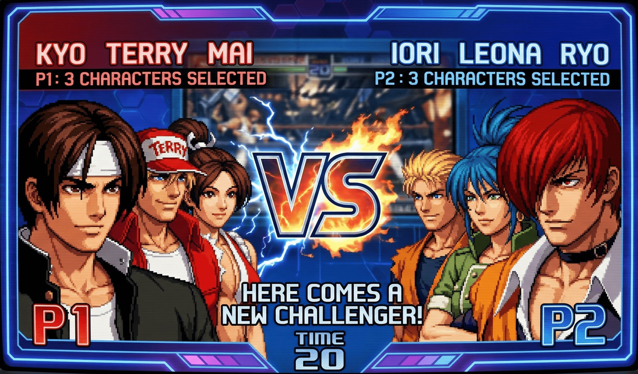 Tela de versus do The King of Fighters 2002