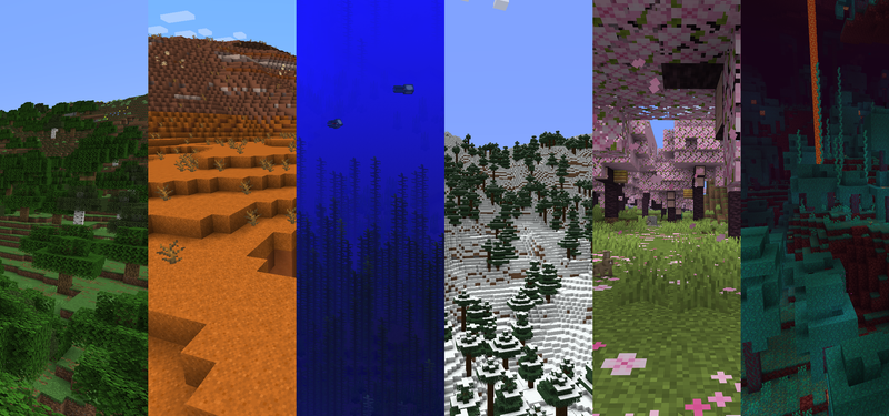 Visualização dos biomas de Minecraft