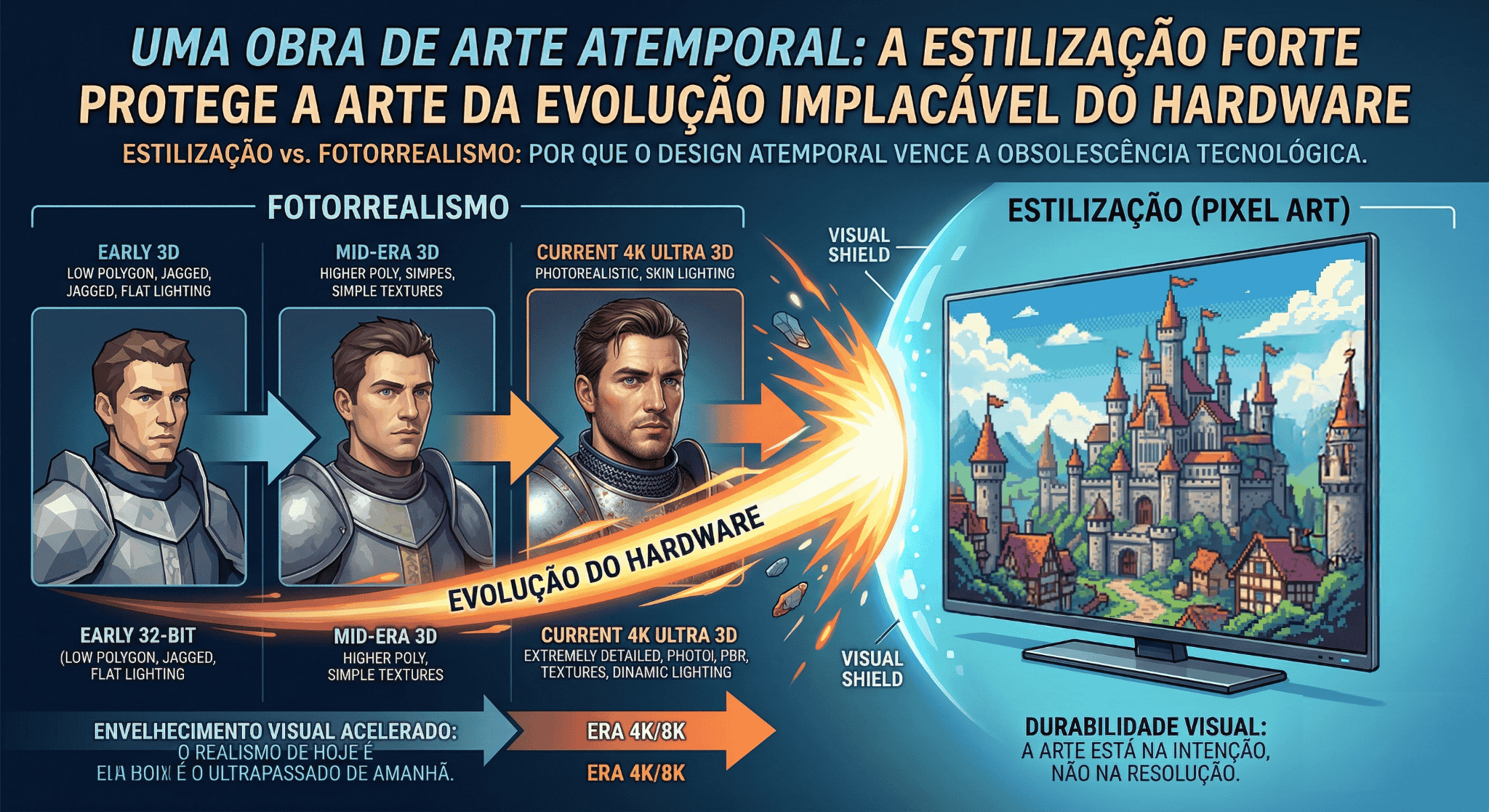 Sprites clássicos sendo renderizados em monitores modernos de alta resolução sem perder a qualidade visual