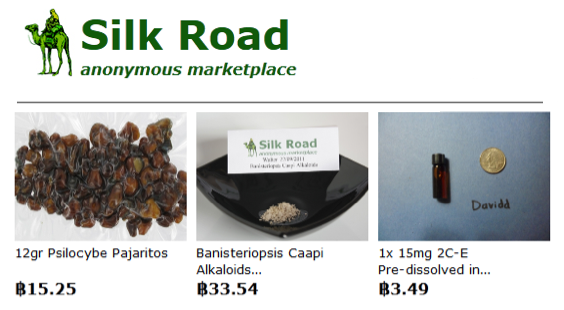 Interface real do site Silk Road