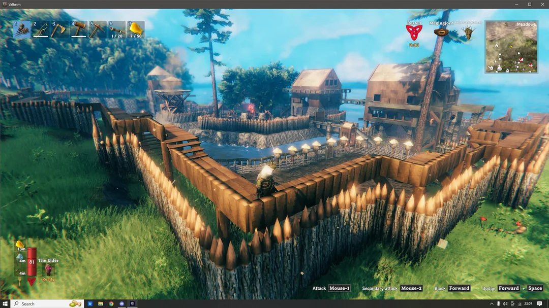 Base construída por jogadores em um servidor